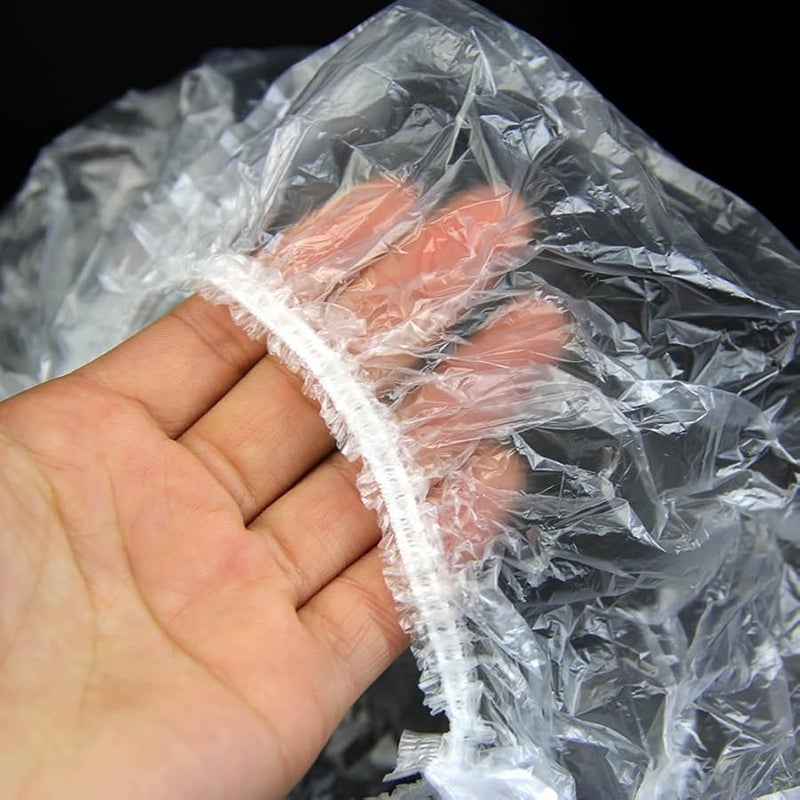 100 Pcs Clear Disposable Shower Caps For Kids Hotel And Home Bathing - Image 3